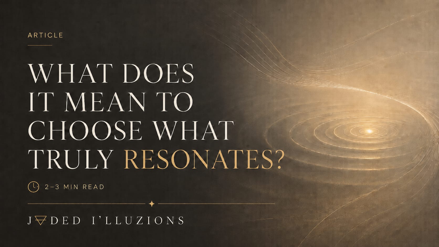 What Does It Mean to Choose What Truly Resonates?